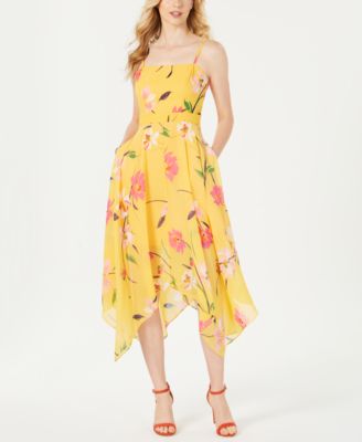 Vince Camuto - Floral Square-Neck Fit & Flare Dress