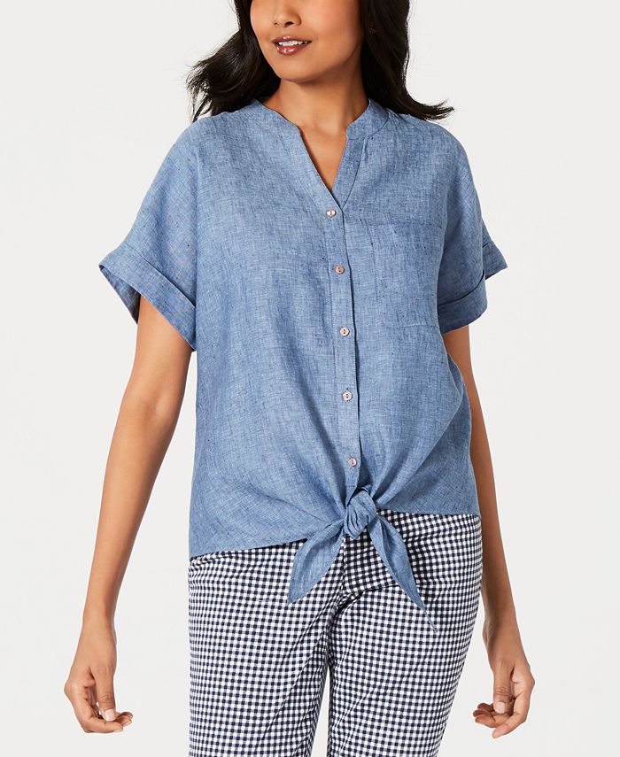 Macys charter club best sale linen tops
