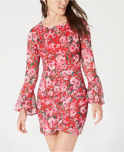 B Darlin Juniors Open Back Floral Print Dress Created For Macy S