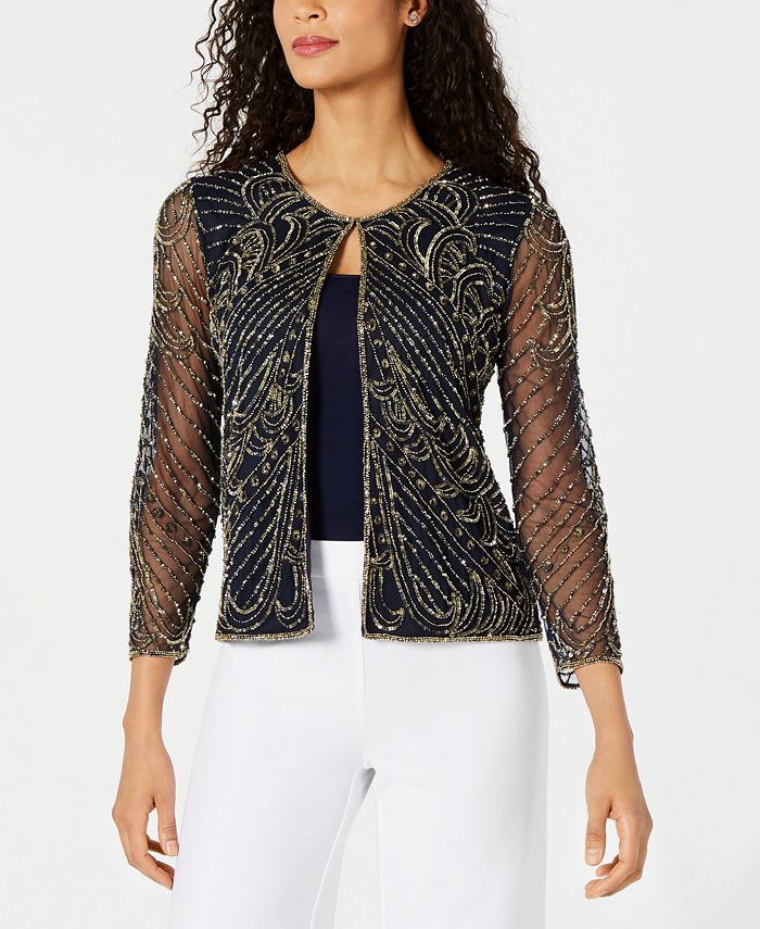 28th & Park Beaded & Sequined Jacket, Created for Macy's & Reviews