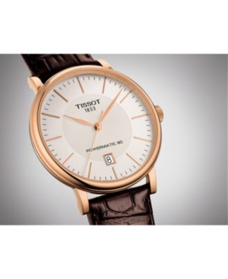 Men's Carson Premium Powermatic Brown Leather Strap Watch 40mm