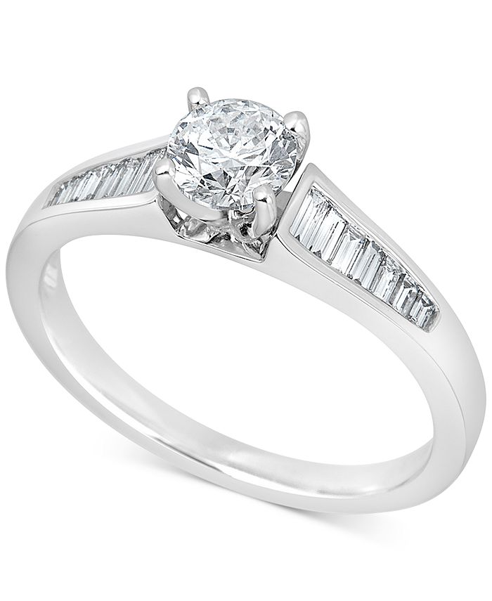 Macy's Diamond Engagement Ring (1 ct. t.w.) in 14k White Gold & Reviews ...