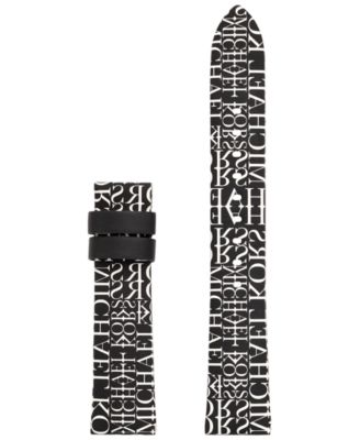 Michael Kors - Women's Runway Black Logo Leather Smart Watch Strap