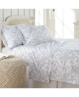 Ultra-Soft Floral or Solid 4-Pc. Sheet Set, Twin