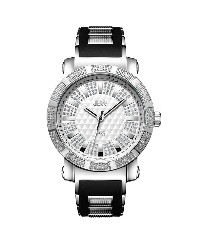 Jbw Men's "562" Diamond (1/8 ct.t.w.) Stainless Steel Watch Macy's