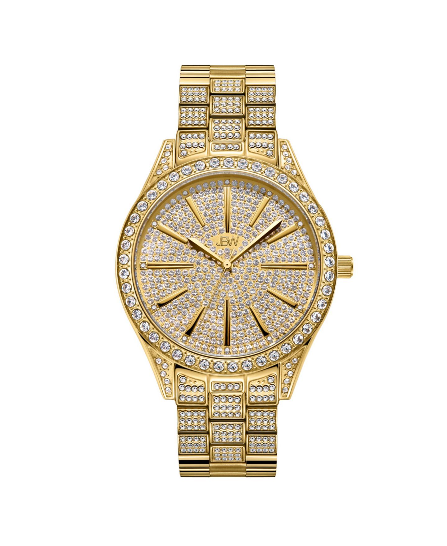 Женские часы Jbw Cristal Diamond (1/8 ct.t.w.) 18k Gold Plated Stainless Steel Watch, цвет: Золотой — фото 1