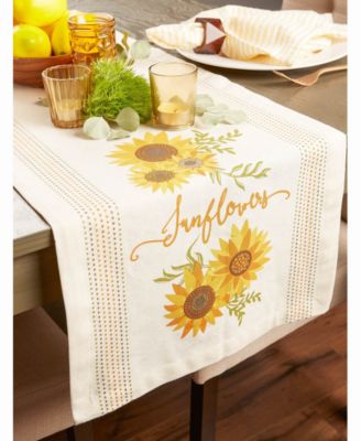 Design Imports Sunflowers Print Table Runner 14" X 72"
