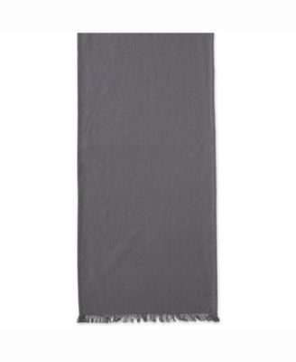 Solid Gray Heavyweight Fringed Table Runner 14" X 72"