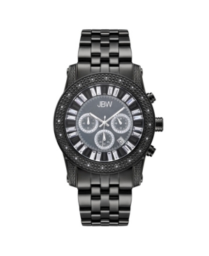 Jbw Men's Krypton Diamond (1/5 ct.t.w.) Black Ion-Plated Stainless Steel Watch
