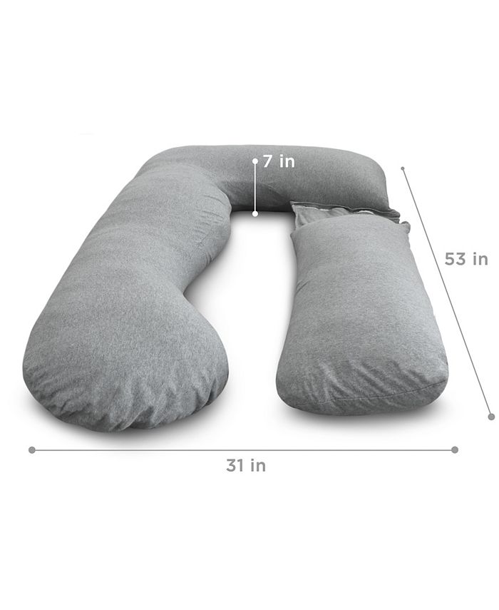 PharMeDoc Pregnancy Pillow with Jersey Cover, U Shaped Full Body Pillow