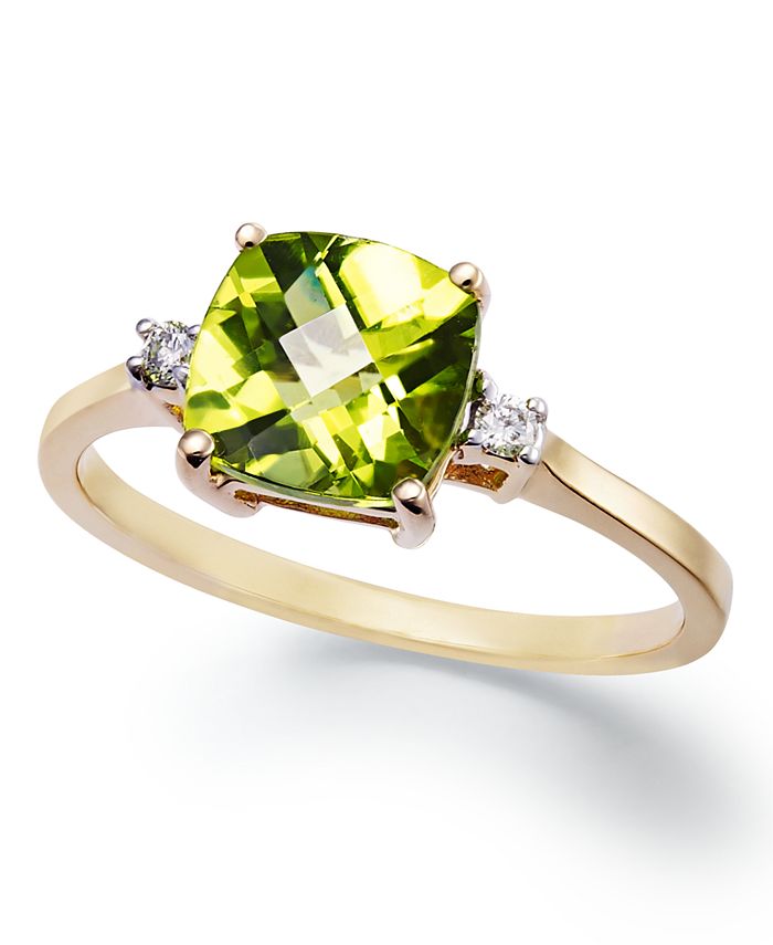 Macy s 14k Gold Ring Cushion Cut Peridot 1 5 8 ct. t.w. and