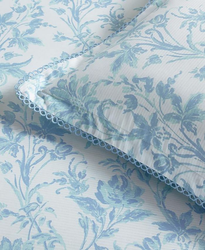 Martha Stewart Collection Floral Wave 3-Pc. Full/Queen Comforter Set ...