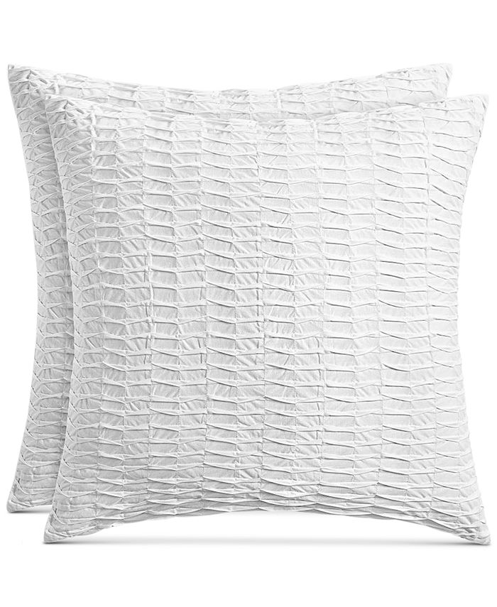 Martha Stewart Collection Eyelet Stripe White Cotton 8Pc. Queen Comforter Sets, Created for