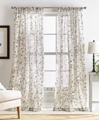 Martha Stewart Collection Annabelle Pole Top Curtain Panels Created For Macys In Linen