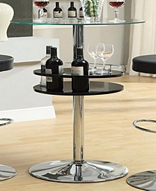 Blain Bar Table with Tempered Glass Top and Storage