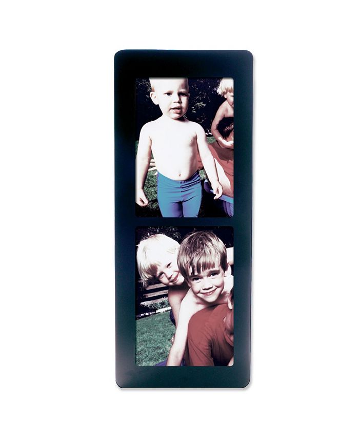 Lawrence Frames Black Wood Multi Double Vertical Picture Frame 5" x 7