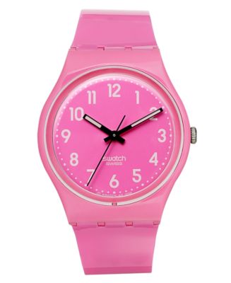 Swatch Watch, Unisex Swiss Dragon Fruit Shiny Pink Strap 34mm GP128 ...