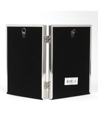 Hinged Double Simply Silver Metal Picture Frame - 5" x 7"