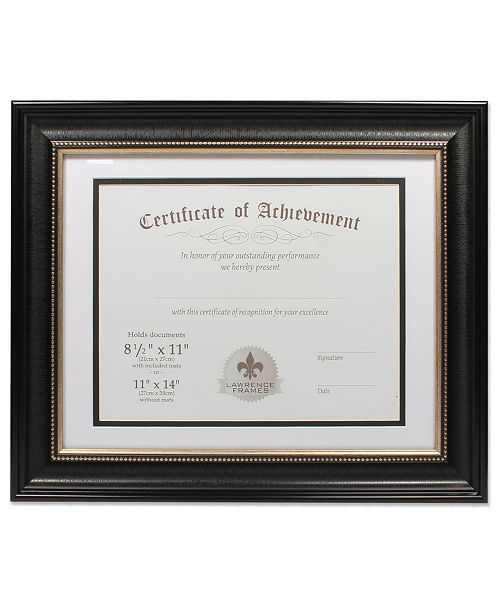 Lawrence Frames Dual Use Black Beaded Document Frame 11 X 14