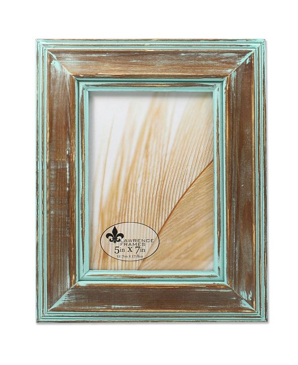 Lawrence Frames Weathered Wood with Verdigris Wash Picture Frame 5" x