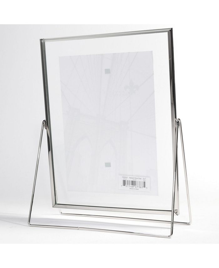 Lawrence Frames Harland Silver Metal Float Frame with Metal Stand 5