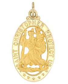 Saint Christopher Medal Pendant set in 14k Yellow Gold