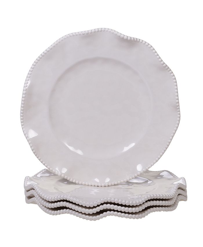 Certified International - Perlette Cream 4-Pc. Dinner Plate Set