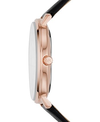Michael Kors Women s Pyper Black Leather Strap Watch 38mm Macy s