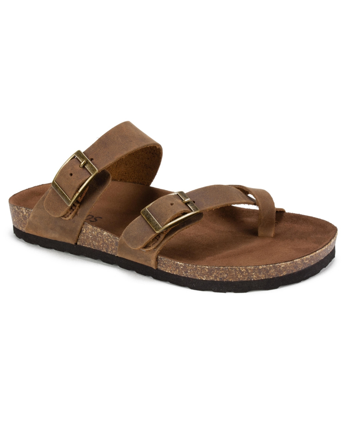 White Mountain Women's Gracie Footbed Sandals In Brown,leather