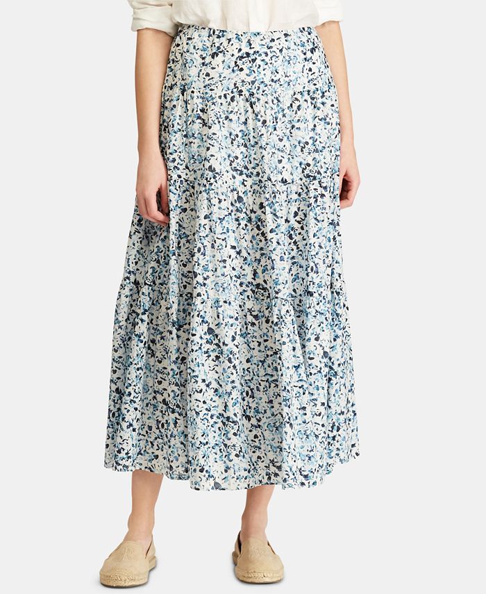 Lauren Ralph Lauren Floral-Print Skirt - Macy's