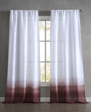 French Connection Dip Dyed Olivia 76" X 84" Rod Pocket Window Curtain Pairs In Burgundy