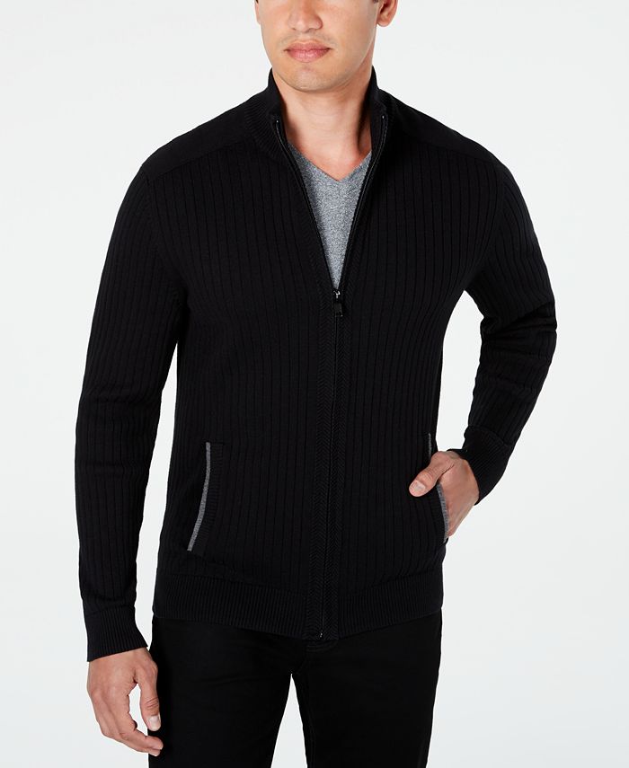 Prada Layered Rib-knit Jumper in Black for Men Mens Clothing Sweaters and knitwear Zipped sweaters 