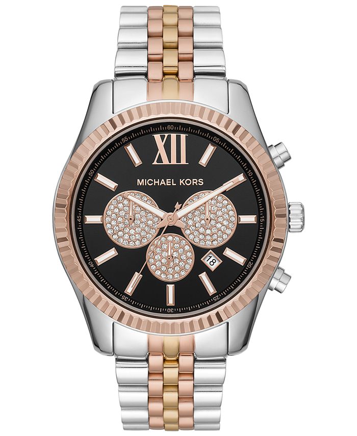 Michael kors lexington chronograph new arrivals two tone stainless steel bracelet