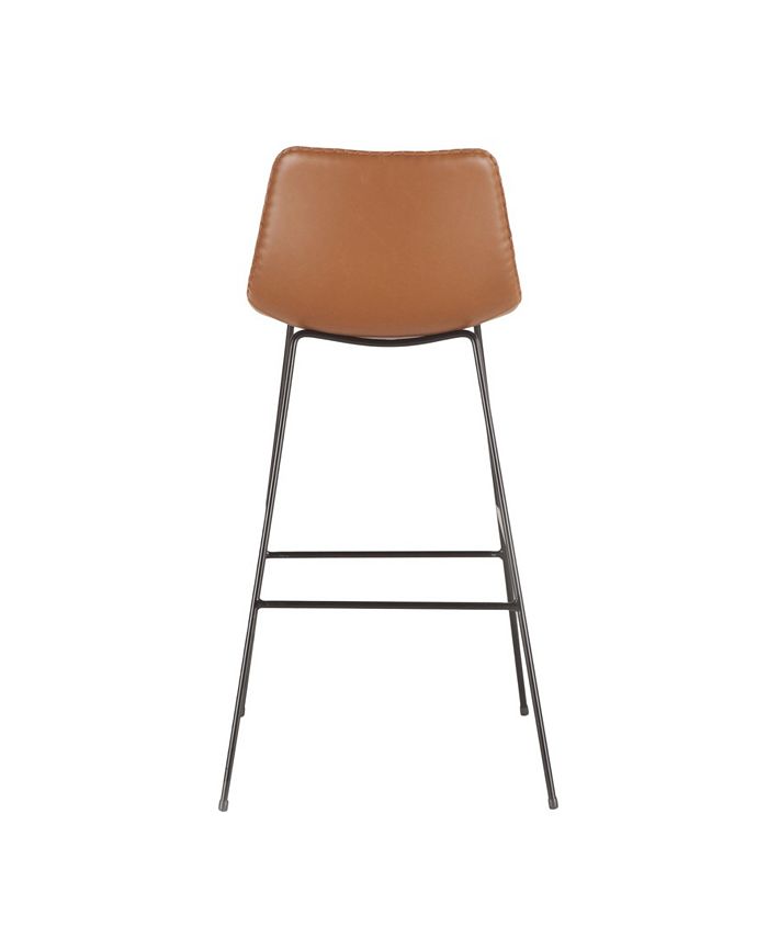 World Interiors Hudson Faux Camel Leather Bar Chairs, Set of 2 Macy's