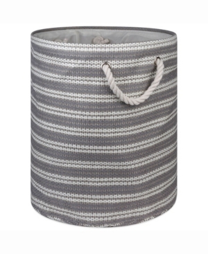 Design Import Paper Bin Basket Weave Round