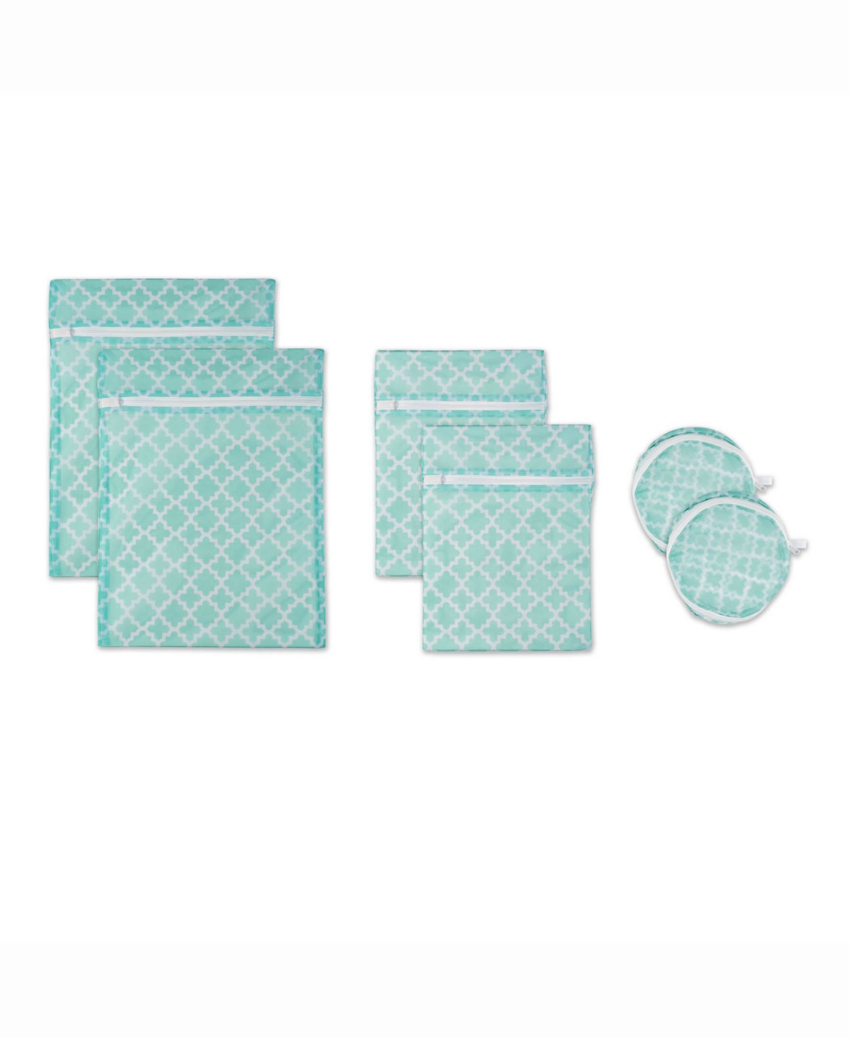 Design Import Lattice Set F Mesh Laundry Bag, Set of 6 - Turquoise