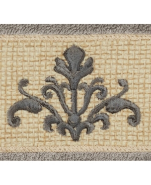 Linum Home Turkish Cotton Scarlet Embellished Washcloth In Dark Grey