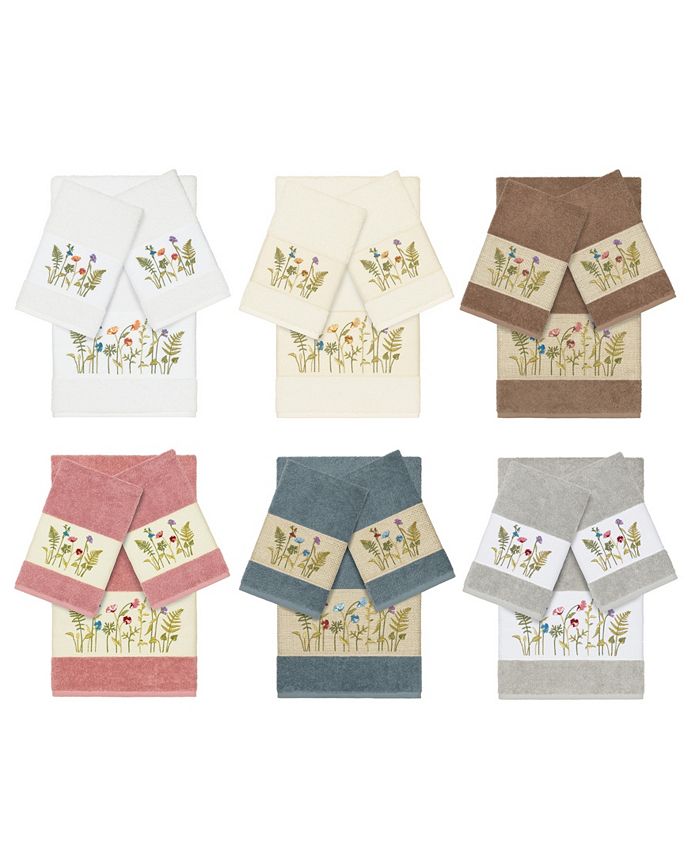 Linum Home - Turkish Cotton Serenity 3-Pc. Embellished Towel Set