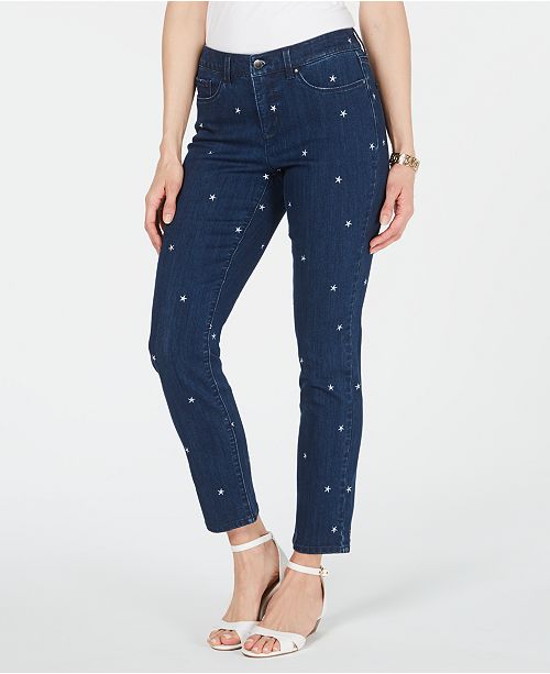 Charter Club Embroidered Bristol Skinny Ankle Jeans, Created for Macy's