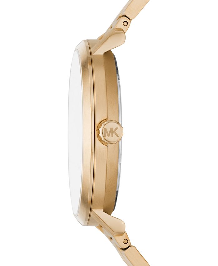 Michael Kors Men's Blake Gold-Tone Stainless Steel Bracelet Watch 42mm ...
