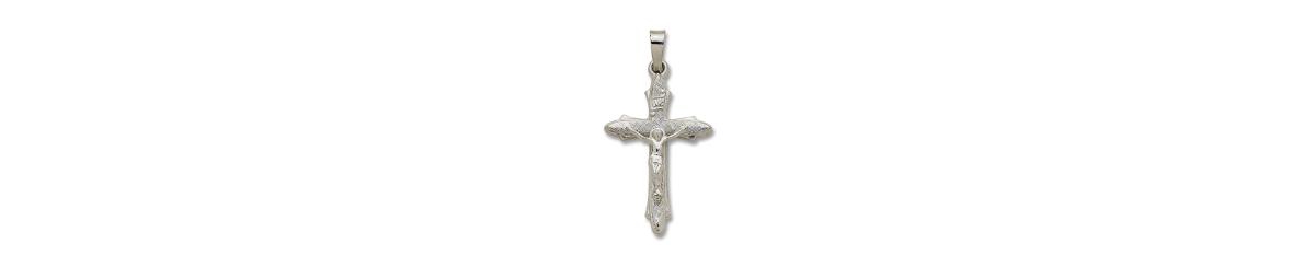 Macy's Crucifix Cross Pendant In 14k White Gold