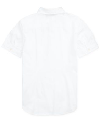 Girls' 7-16 Short-Sleeve Solid Oxford Top