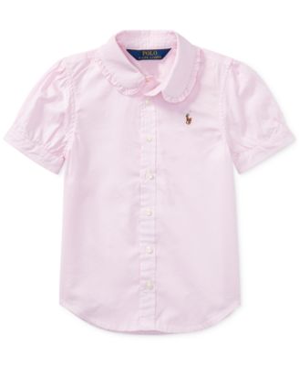 Girls 2T-6X Short-Sleeve Solid Oxford Shirt