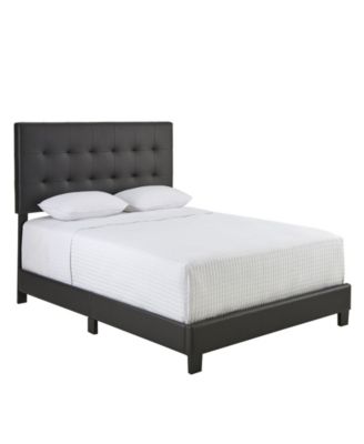 Ultima Roma Upholstered Tufted Faux Leather Platform Bed Frame With ...