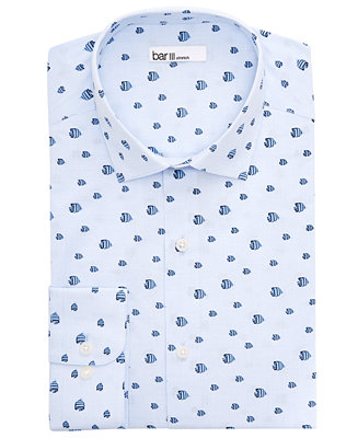 Bar III Men's Slim-Fit Fly Fish Dress Shirt, Created for Macy's - Macy's