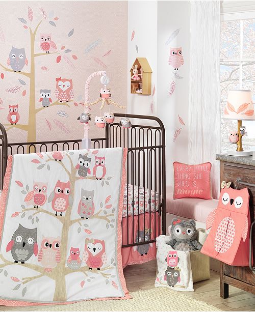 Lambs Ivy Family Tree With Owls 4 Piece Baby Crib Bedding Set