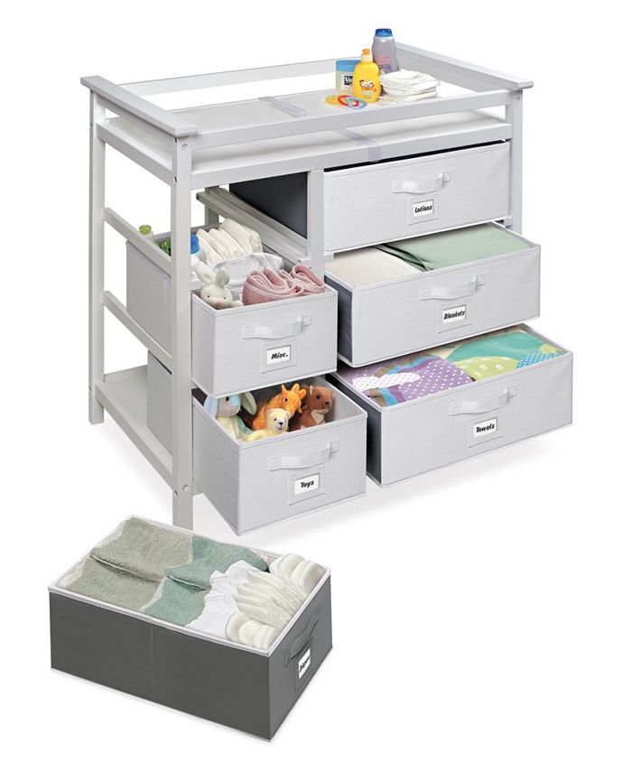 Badger Basket Modern Baby Changing Table with Six Baskets OVERMAX