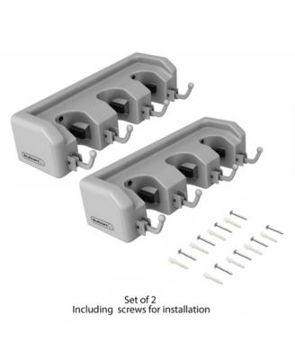Trademark Global Shovel, Rake and Tool Holder with Hooks - Wall Mounted organizer 2 Pack by Stalwart