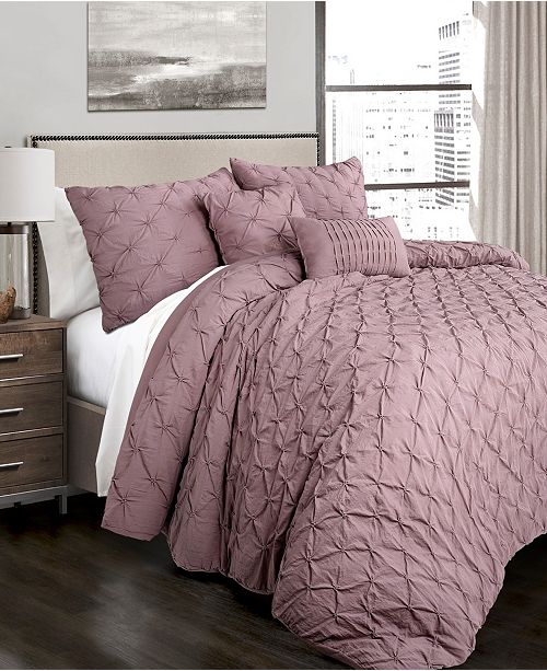 Lush Decor Ravello Pintuck 5 Piece Full Queen Comforter Set