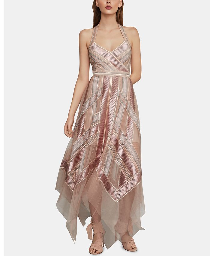 Bcbgmaxazria metallic midi dress 2025